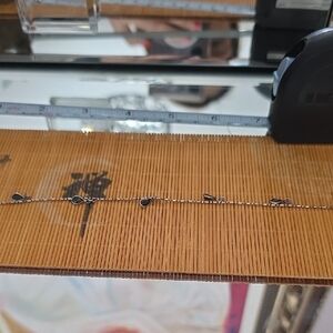 Delicate Black Teardrop Station Anklet - Women Jewelry